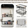 SEVOBAL 2 Tier Fruit Basket Banana Hangers Wooden Handle Detachable Fruit Holder Stand Vegetable Bread Snack Produce Storage, Black, 9.36"*3.9"*14.04" - 3 of 4
