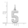 Black Bow Jewelry 14k White Gold, Jersey Collection, Medium Number 5 Pendant - 4 of 4