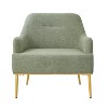 Modern Accent Chair Upholstered Armchair Single Sofa Chair Reading Chair with Curved Backrest and Gold Metal Legs - ModernLuxe - 4 of 4