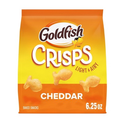 Goldfish Crisps Cheddar Cheese Baked Chip Crackers, 6.25 oz Bag, Pack of 2