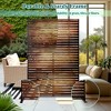 TOAOTBNBO 3-Panel Metal Privacy Screen, Decorative Privacy Fence Panels with Stand, Outdoor Privacy Screen for Patio, Natural Wood - 4 of 4