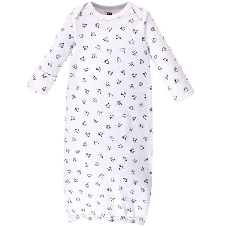 Hudson Baby Infant Girl Cotton Long-Sleeve Gowns 4pk, Sparkle, 0-6 Months, 4 of 7