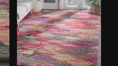Multicolor Geometric Patchwork Synthetic 3' x 5' Area Rug