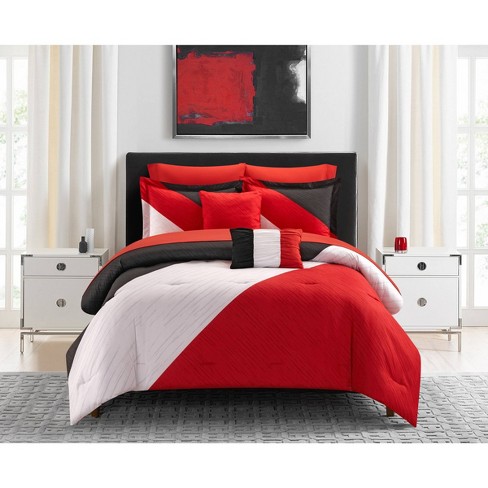 Vanærende Forhåbentlig Ellers 9pc King Kinsley Comforter Set Red - Ny&c Home Collection : Target