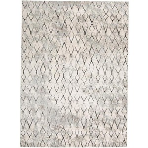 HomeRoots 8' X 11' Gray And Ivory Geometric Area Rug - 1 of 4