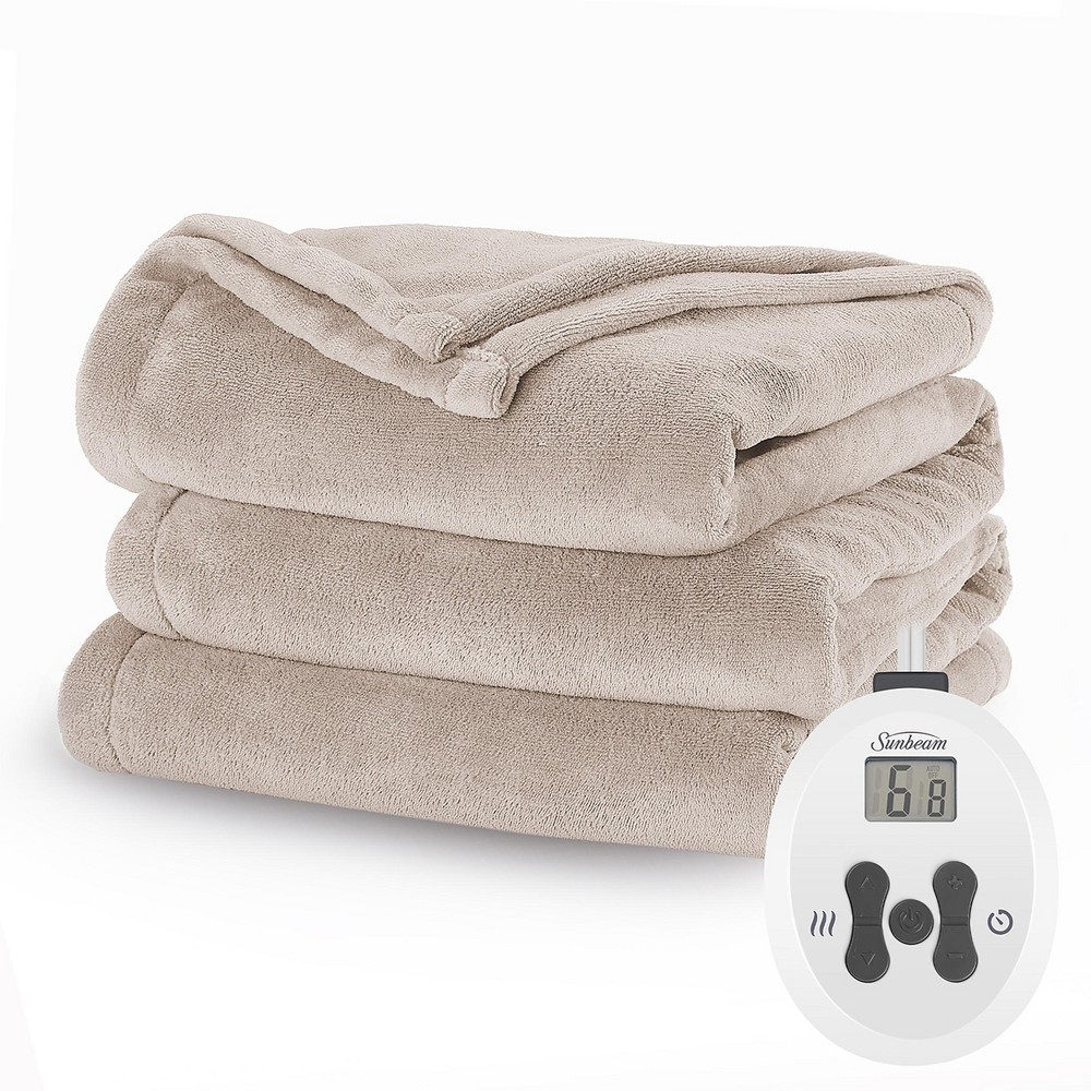 Photos - Duvet Twin Electric Blanket Nordic Premium Stone Buff - Sunbeam: Microplush, Mac