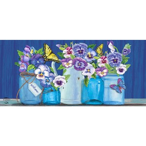 Briarwood Lane Spring Butterflies and Pansies Mini Mat 22x10 Indoor Outdoor For Spring Doormat - 1 of 2