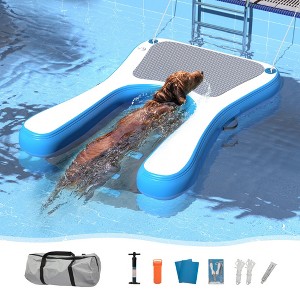 Sandinrayli 60 in. L Inflatable Dog Water Ramp Floating Ramp Ladder for Pool, Dock and Boat - 1 of 4