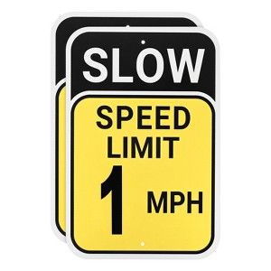 Unique Bargains Aluminum Weather Resistant Waterproof Rust Free Traffic Signs 2 Pcs - 1 of 4