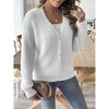 Womens Cardigan Knit V Neck Button Front Casual Cardigan Sweater White XL - 2 of 4
