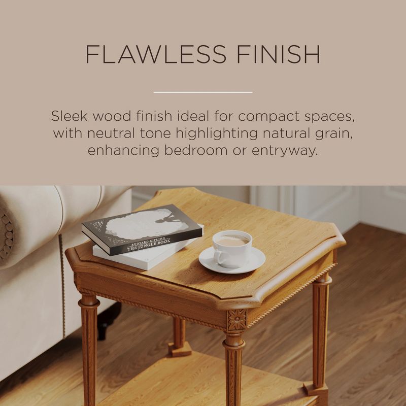 Maven Lane Pullman Traditional Square Wooden Side Table, 5 of 9