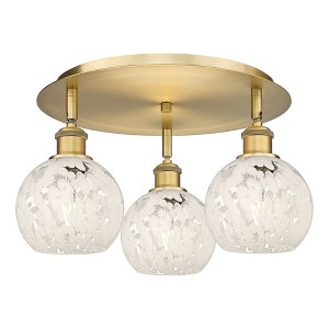 White Mouchette - 3 Light Flush Mount In Modern Style-9 Inches Tall and 17.75 Inches Wide - 1 of 1