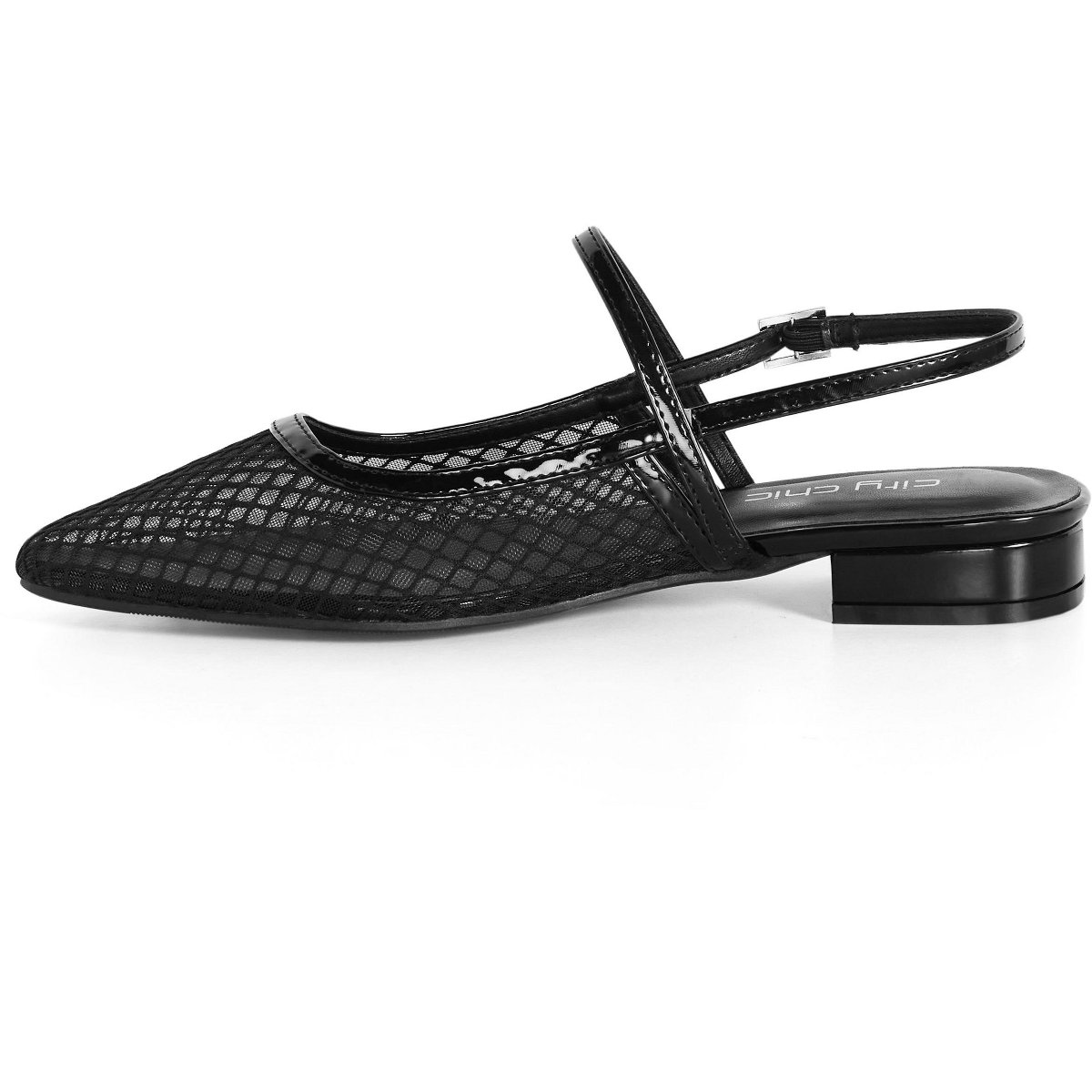 Обувь City Chic | Women's Plus Size WIDE FIT Lily Mesh Flat - black - 9W — фото 4