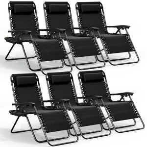 Nestl Zero Gravity Chairs, Reclining Camping Chair, Folding Outdoor Chair with Pillow & Cup Holder Tray - 1 of 4