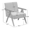 Nordlys Solid Wood and Velvet Lounge Chair Countryside Style Living Room - 4 of 4