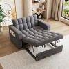 KWPZQEB 65" 3-in-1 Folding Convertible Sofa Bed, Pullout Sofa, Modern Double Sofa with Hidden Storage & Side Pocket, Loveseat for Living Room - 3 of 4