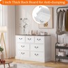 Zstar 7 Drawers Dresser for Bedroom,47.20" Chest of Drawers Dresser Organizer with Large Storage Space,Wood Dresser Chest Storage Cabinet(Retro White) - 2 of 4