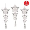 Beistle Star Balloons w/Tassels, 3' 9", (6/Pkg) Silver - 4 of 4