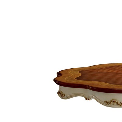Elegant Pearl and Cherry Oak 62" Round Wooden Dining Table