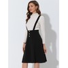 Allegra K Women's High Waist Solid Color Button Decor Flared Midi Suspender Skirt - 3 of 4