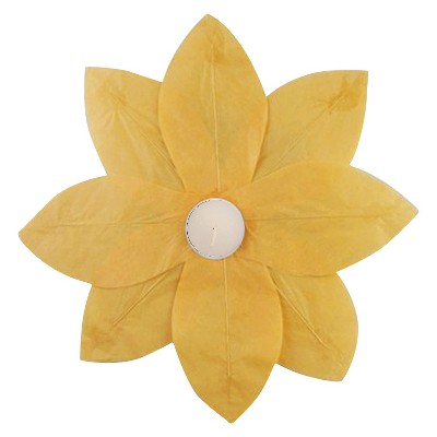 6ct Floating Lotus Paper Lantern Yellow