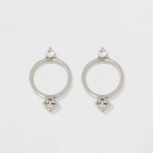 Cubic Zirconia Small Circle Earrings - A New Day Silver, Women