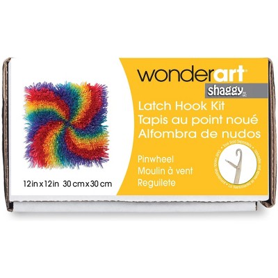 Wonderart Shaggy Latch Hook Kit 12"X12"-Pinwheel