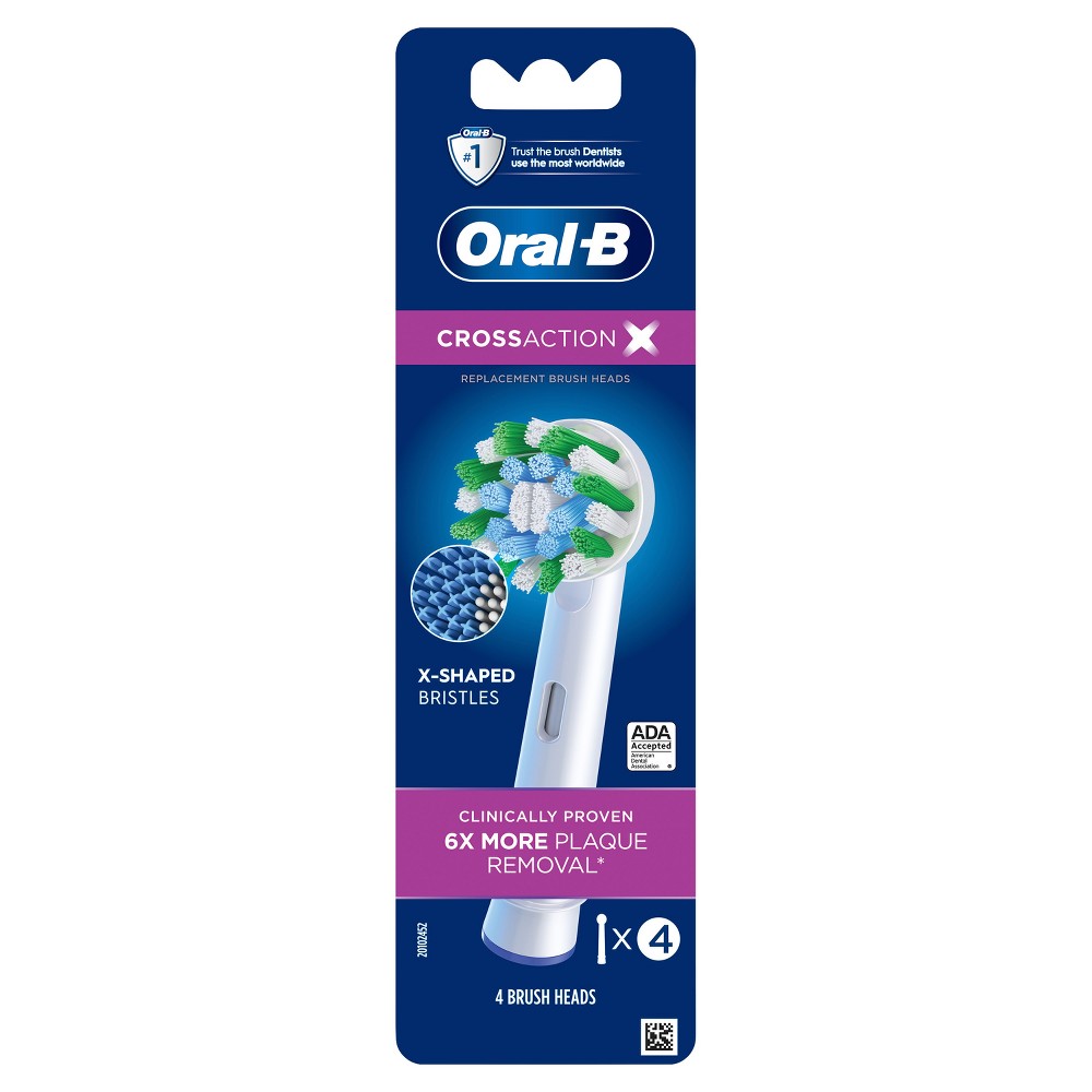 Oral-B Cross Action Electric Toothbrush Replacement Brush Heads - 4ct