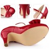 Perphy Women's Bow Platform Ankle Strap Stiletto Heels Mary Jane Pumps - 3 of 4