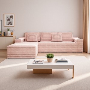 104" Cloud Corduroy L-Shaped Sectional Sofa with Chaise - 1 of 4