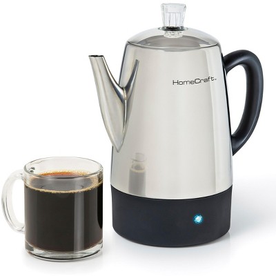 HomeCraft 10-Cup Polished Stainless Steel Coffee Percolator