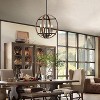 CLAXY Farmhouse 4-Light Globe Pendant Light Wood Grain Finish - 3 of 4