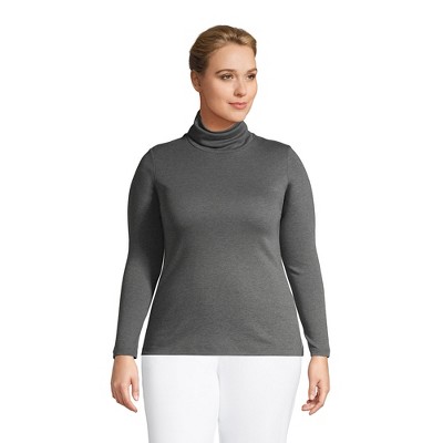 Lands' End Women's Supima Cotton Fitted Long Sleeve Turtleneck
