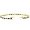 Pompeii3 5ct Blue Sapphire & Diamond Genuine Tennis Bracelet 14K Yellow Gold - 2 of 4