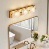 3 Tiles LED Bathroom Wall Lighting Fixtures Over Mirror, 22-Inch Cloud Glass Gold Copper Bathroom Vanity Light, 3CCT Adjustable LED Vanity Lights - 4 of 4