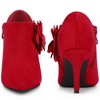 BLISSFUL STEP Flower Pointed Toe Stiletto Heels Ankle Booties for Women - 2 of 4