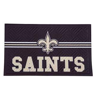 Evergreen NFL New Orleans Saints Embossed Mat Cross Hatch Indoor and Outdoor Doormat