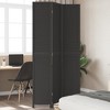 vidaXL Room Divider 3 Panels Black Solid Wood Paulownia - 2 of 4