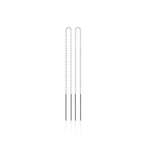 Saint Roman Gold-Plated Threader Earrings - Sleek 750 Gold Dangle Design - 1 of 2
