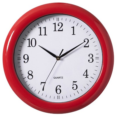 Clockswise 13.75 Inch Plastic Round Battery Operated Simple Modern Wall Clock - Office, Livingroom, Dining Room, Bedroom and Kitchen Wall Decor