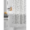LunaLulinlk PEVA Shower Curtain with hooks, Black, White - 3 of 4