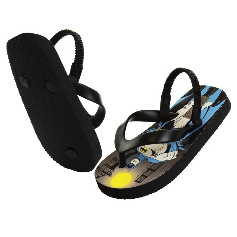 Batman Flip Flop Boys' Sandals: Superhero Comic-Inspired Outdoor Thong Back Strap Water Shoes. For Beach, Pool, and Outdoor Quick-dry (Toddler/ Little Kids), 2 of 6