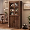 Tall Kitchen Pantry, Pantry Storage Cabinet with 2 Glass Doors & Adjustable Shelves, Farmhouse Freestanding Pantry Cupboard - 3 of 4