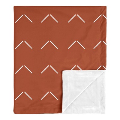 Image of Sweet Jojo Designs Gender Neutral Baby Security Blanket Diamond Tuft Orange and Ivory