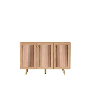 TIRAMISUBEST 3-Door Wood Sideboard - Adjustable Shelf Coffee Bar Cabinet - 1 of 4
