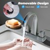 WOWOW 4 in. Centerset Double-Handle Gooseneck Bathroom Faucet with Pop-Up Drain in Matte Black - image 3 of 4