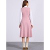 INSPIRE CHIC Women's Lace Trim Button Decor Overalls Midi Pinafore Dress with Pockets - 3 of 4