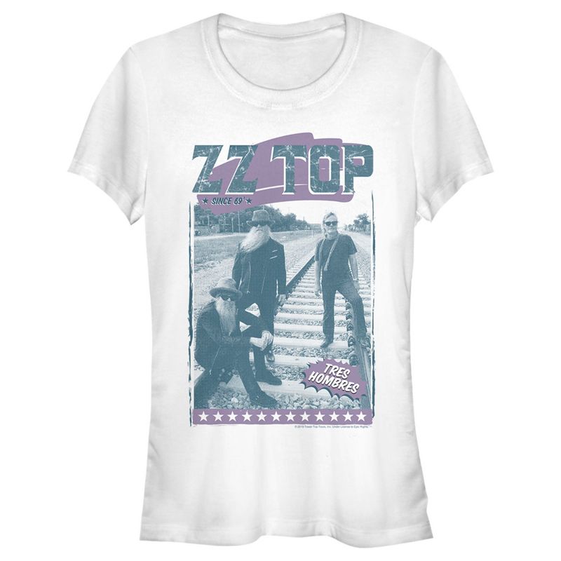 Juniors Womens ZZ TOP Railroads T-Shirt, 1 of 5