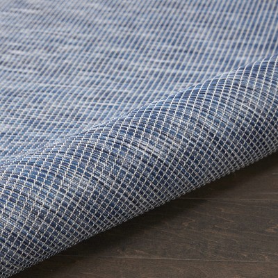Navy Blue Flat Woven Rectangular Synthetic Rug, 4' x 6'