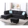 ChicFurnit Sectional Sofas Left Hand Facing Sofa and Chaise with Ottoman Storage Cushions for Living Room, Charcoal grey, 71"*98"*33" - 3 of 4